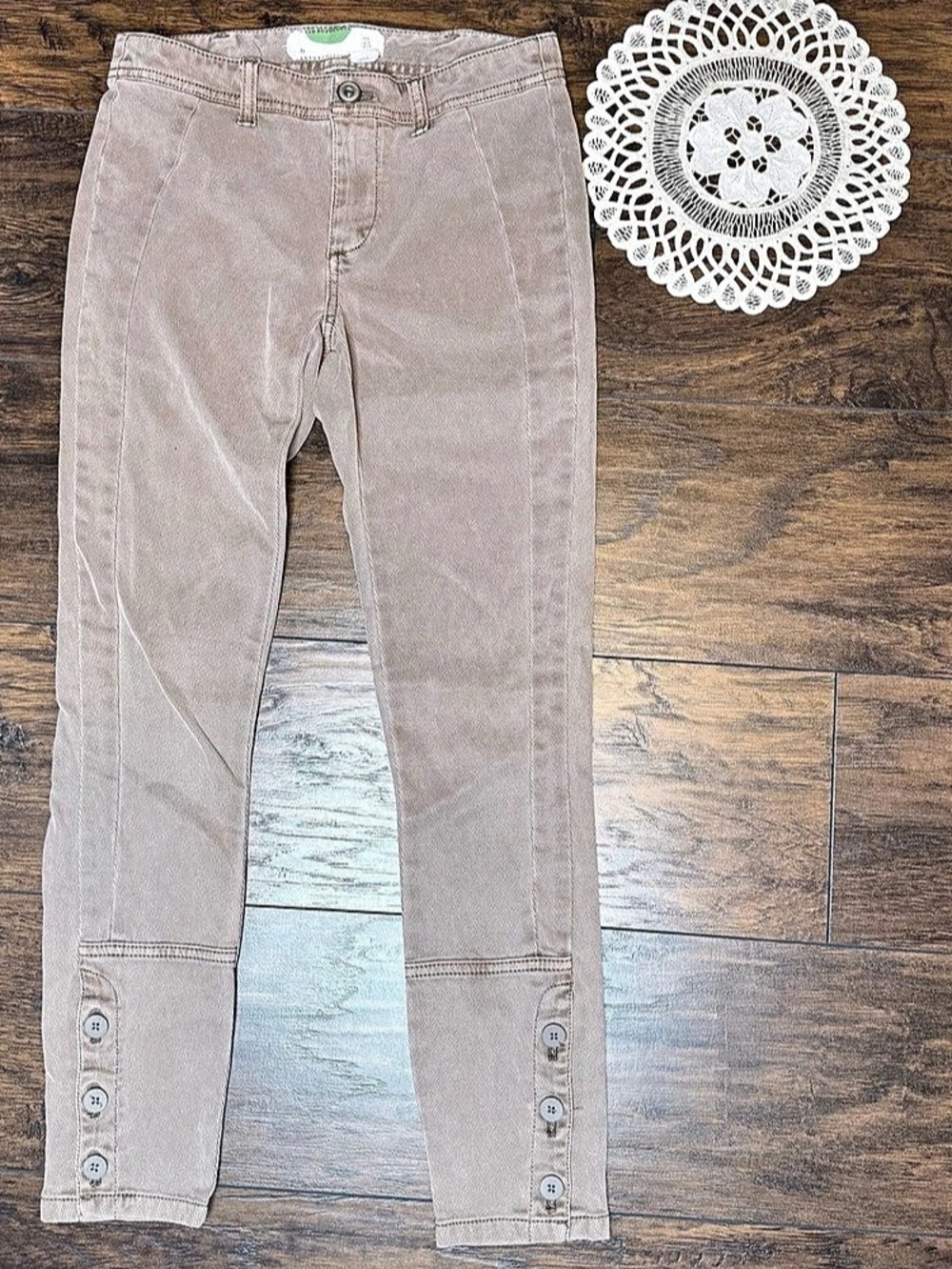 Anthropologie Skinny Pants in Pink Waist 25